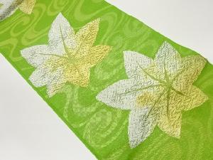 紗 紅葉・流水模様織出し袋帯